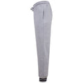 Heather Grey-Navy - Side - Front Row Unisex Adults Striped Cuff Joggers