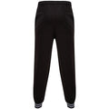 Black-Heather Grey - Back - Front Row Unisex Adults Striped Cuff Joggers