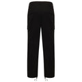Black - Back - Front Row Adult Unisex Stretch Cargo Trousers