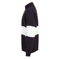Navy-White - Side - Front Row Unisex Adults Panelled Zip Neck Top