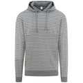 Heather Grey - Front - AWDis Unisex Adults Nautical Striped Hoodie