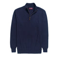 Navy - Front - Brook Taverner Mens Dallas Zip-Neck Sweater