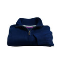 Navy - Back - Brook Taverner Mens Dallas Zip-Neck Sweater