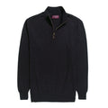 Black - Front - Brook Taverner Mens Dallas Zip-Neck Sweater