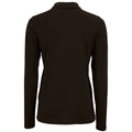 Black - Back - SOLS Womens-Ladies Perfect Long Sleeve Pique Polo Shirt