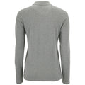Grey Marl - Back - SOLS Womens-Ladies Perfect Long Sleeve Pique Polo Shirt