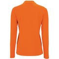 Orange - Back - SOLS Womens-Ladies Perfect Long Sleeve Pique Polo Shirt