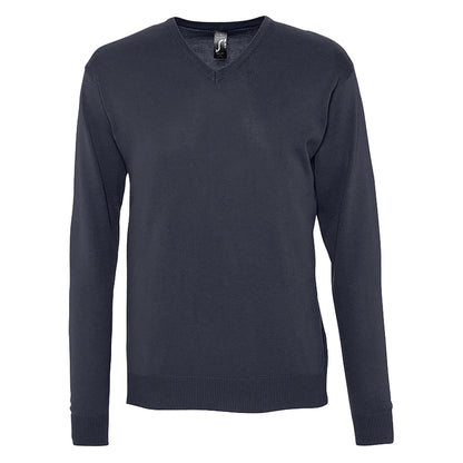 Navy - Front - SOLS Mens Galaxy V Neck Sweater