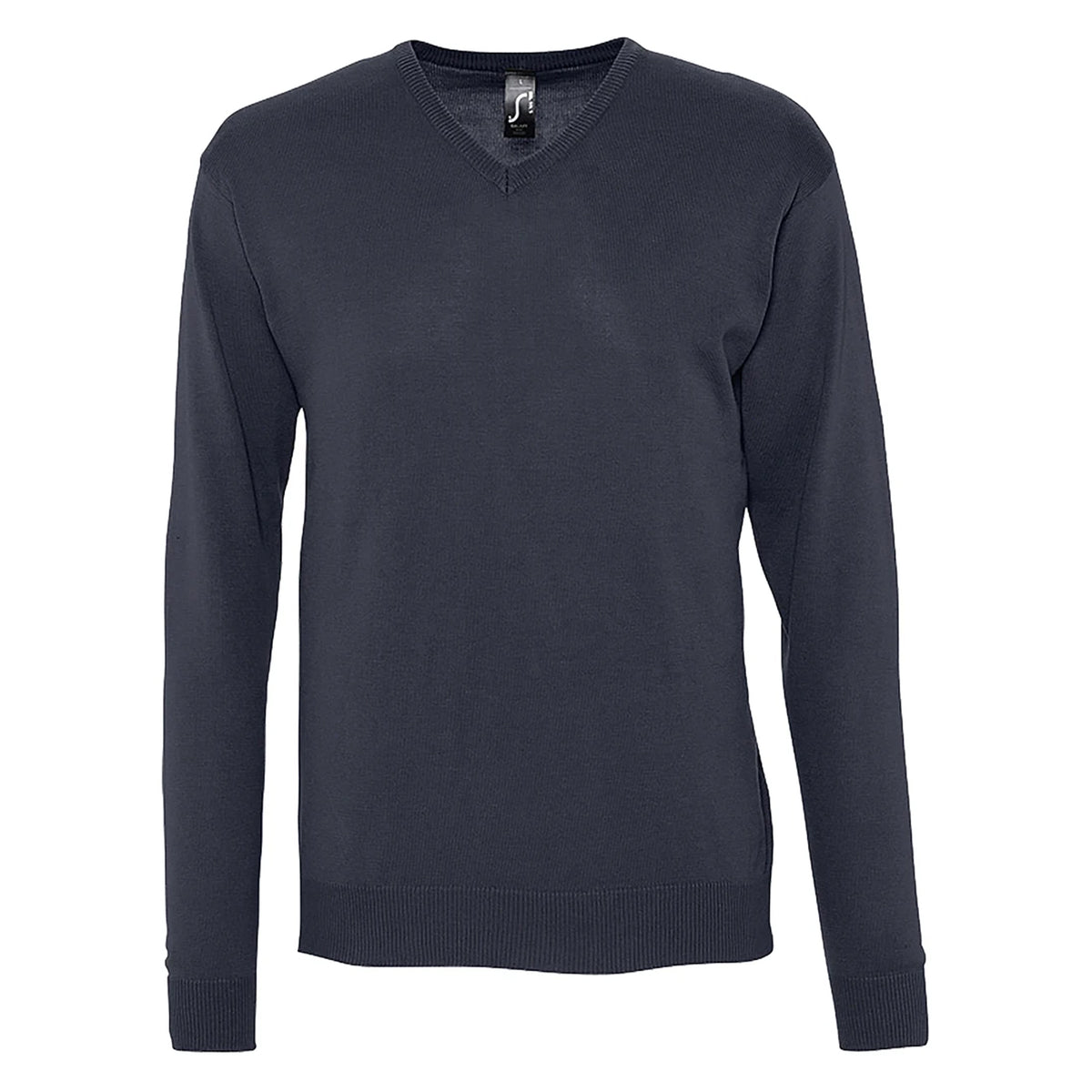 Navy - Front - SOLS Mens Galaxy V Neck Sweater