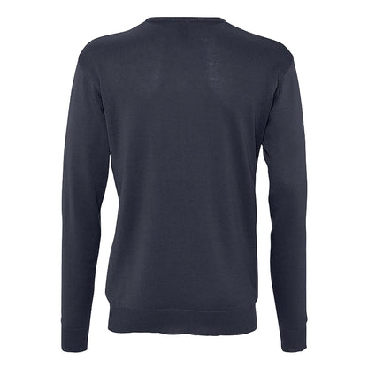 Navy - Back - SOLS Mens Galaxy V Neck Sweater