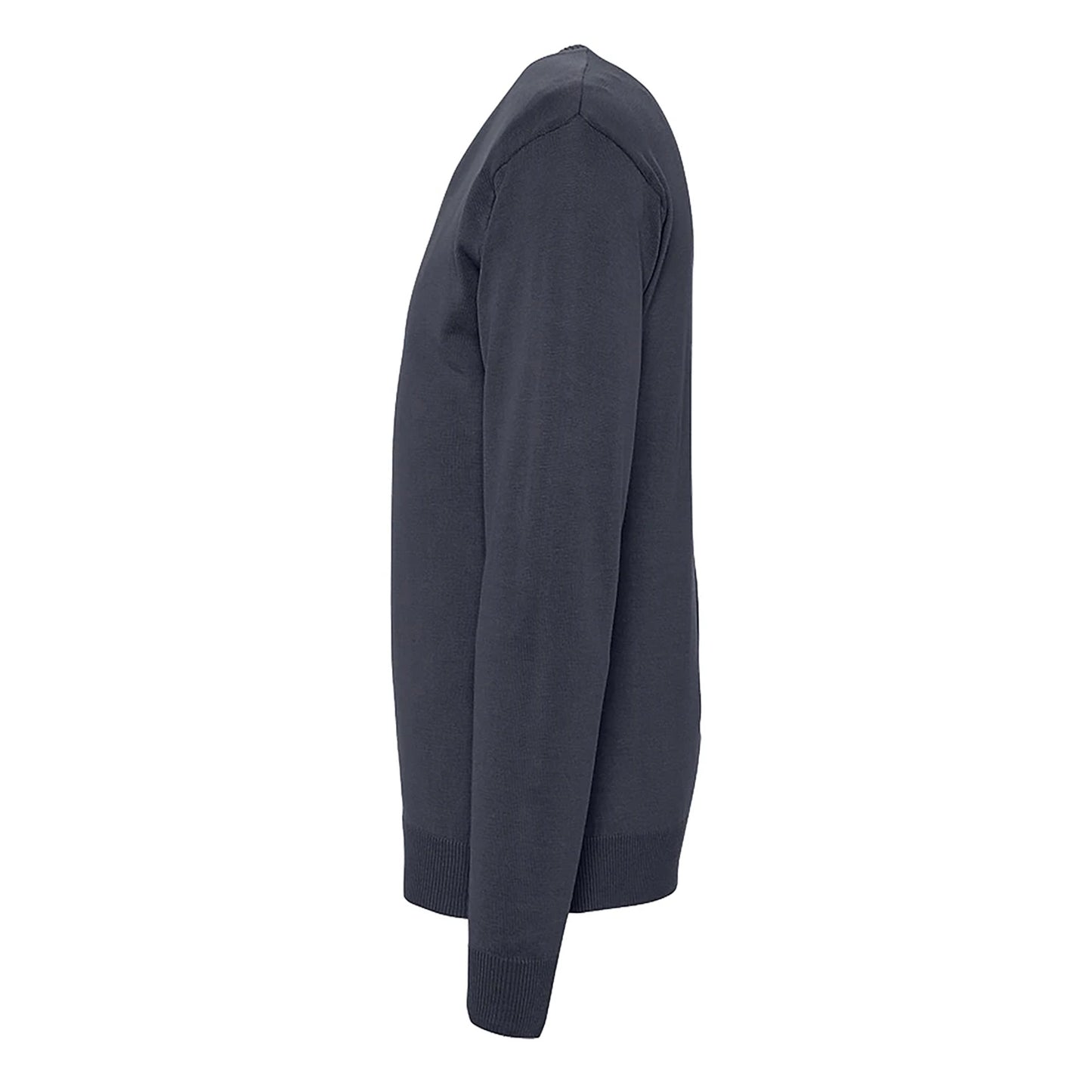 Navy - Side - SOLS Mens Galaxy V Neck Sweater