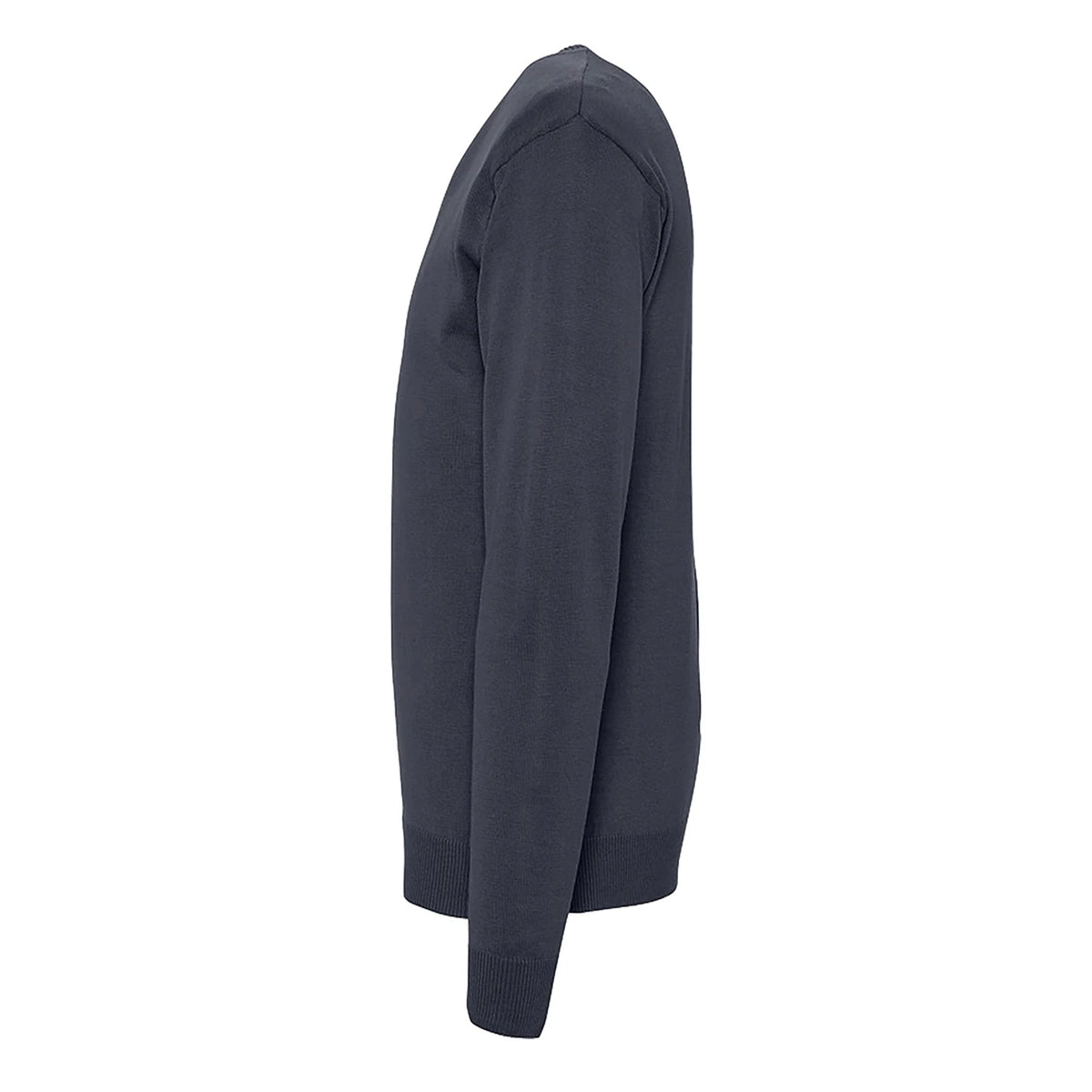 Navy - Side - SOLS Mens Galaxy V Neck Sweater