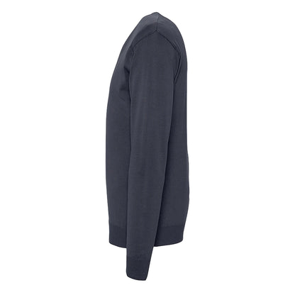 Navy - Side - SOLS Mens Galaxy V Neck Sweater
