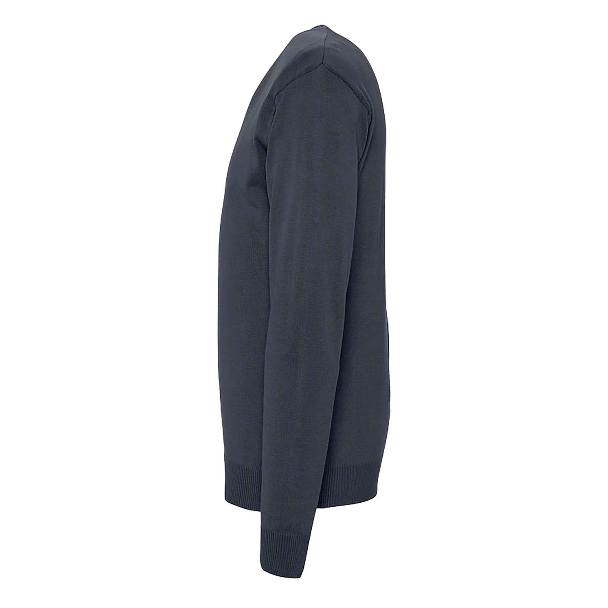 Navy - Side - SOLS Mens Galaxy V Neck Sweater