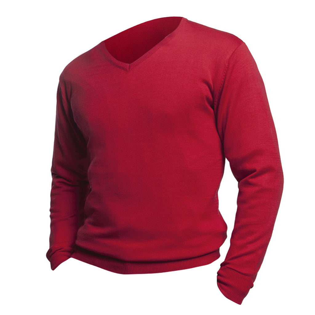 Red - Lifestyle - SOLS Mens Galaxy V Neck Sweater