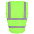 Lime Green - Back - PRO RTX High Visibility Childrens-Kids Waistcoat