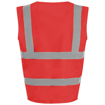 Red - Back - PRO RTX High Visibility Childrens-Kids Waistcoat