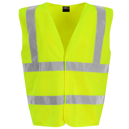 Yellow - Front - PRO RTX High Visibility Childrens-Kids Waistcoat