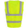 Yellow - Back - PRO RTX High Visibility Childrens-Kids Waistcoat