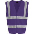 Purple - Front - PRO RTX High Visibility Unisex Waistcoat