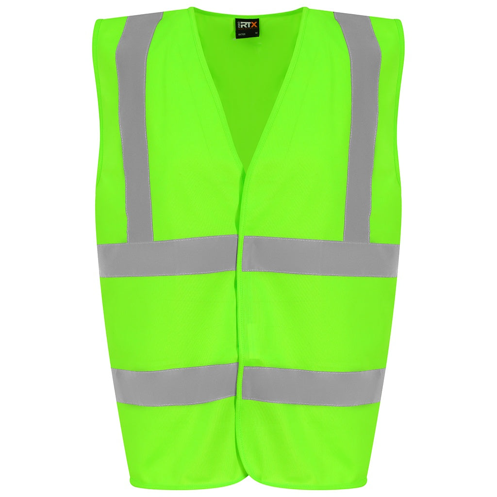 Lime Green - Front - PRO RTX High Visibility Unisex Waistcoat