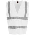 White - Front - PRO RTX High Visibility Unisex Waistcoat