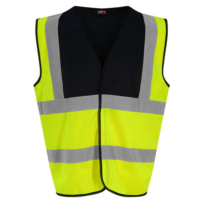 Yellow-Black - Front - PRO RTX High Visibility Unisex Waistcoat