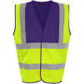 Yellow-Purple - Front - PRO RTX High Visibility Unisex Waistcoat