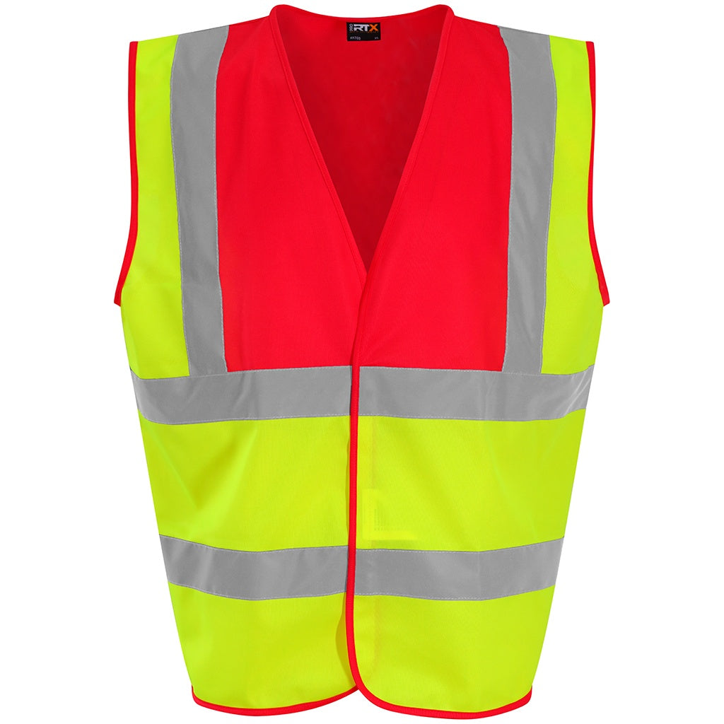 Yellow-Red - Front - PRO RTX High Visibility Unisex Waistcoat