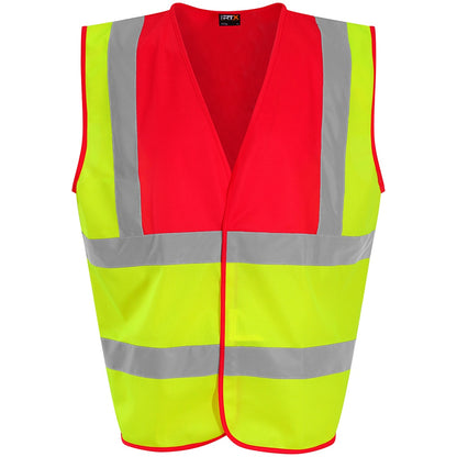 Yellow-Red - Front - PRO RTX High Visibility Unisex Waistcoat