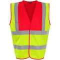 Yellow-Red - Front - PRO RTX High Visibility Unisex Waistcoat