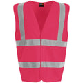 Pink - Front - PRO RTX High Visibility Unisex Waistcoat