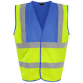 Yellow-Royal Blue - Front - PRO RTX High Visibility Unisex Waistcoat