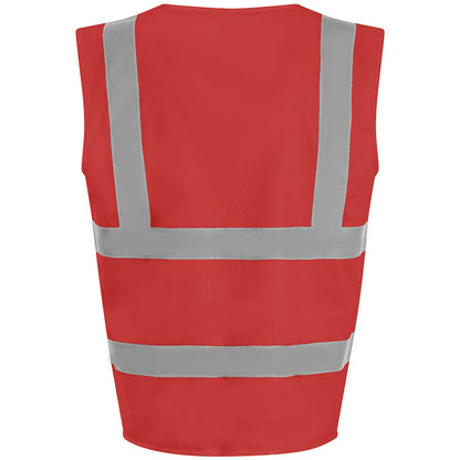 Red - Back - PRO RTX High Visibility Unisex Waistcoat