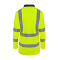 Yellow-Navy - Back - PRO RTX High Visibility Mens Long Sleeve Polo Shirt