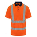 Orange-Navy - Front - PRO RTX Mens High Visibility Polo Shirt