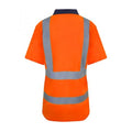 Orange-Navy - Back - PRO RTX Mens High Visibility Polo Shirt