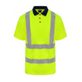 Yellow-Navy - Front - PRO RTX Mens High Visibility Polo Shirt