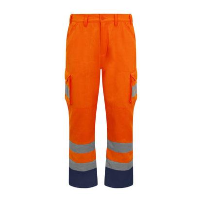 Orange - Front - PRO RTX High Visibility Mens Cargo Trousers