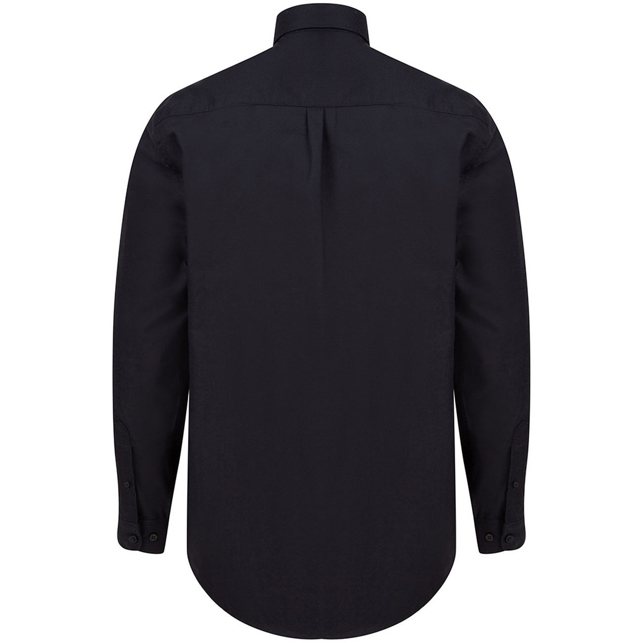 Black - Back - Henbury Mens Modern Long Sleeve Classic Fit Oxford Shirt