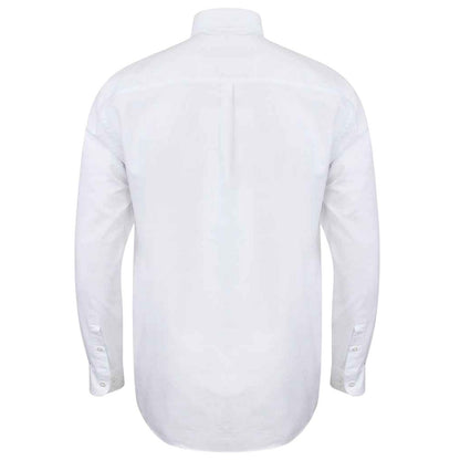 White - Back - Henbury Mens Modern Long Sleeve Classic Fit Oxford Shirt