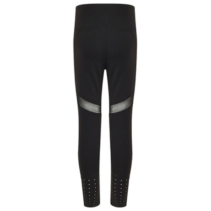 Black - Back - Tombo Kids-Childrens-Girls Panelled Leggings