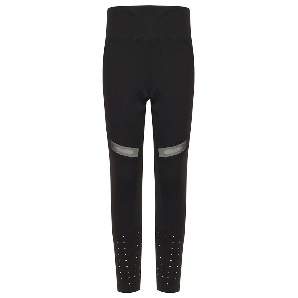 Black - Front - Tombo Kids-Childrens-Girls Panelled Leggings
