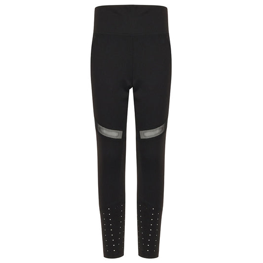Black - Front - Tombo Kids-Childrens-Girls Panelled Leggings