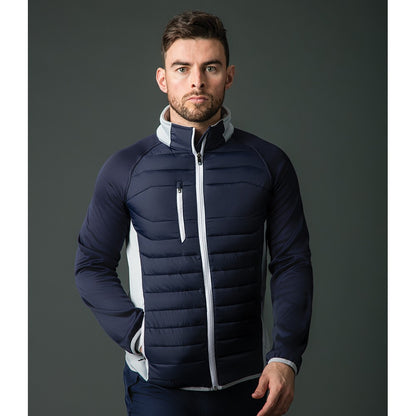 Navy-Silver-White - Back - Sunderland of Scotland Mens Padded Jacket