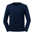 French Navy - Front - Russell Mens Pure Organic Long Sleeve T-Shirt