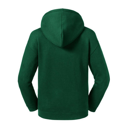 Bottle Green - Back - Russell Kids-Childrens Authentic Hooded Sweatshirt