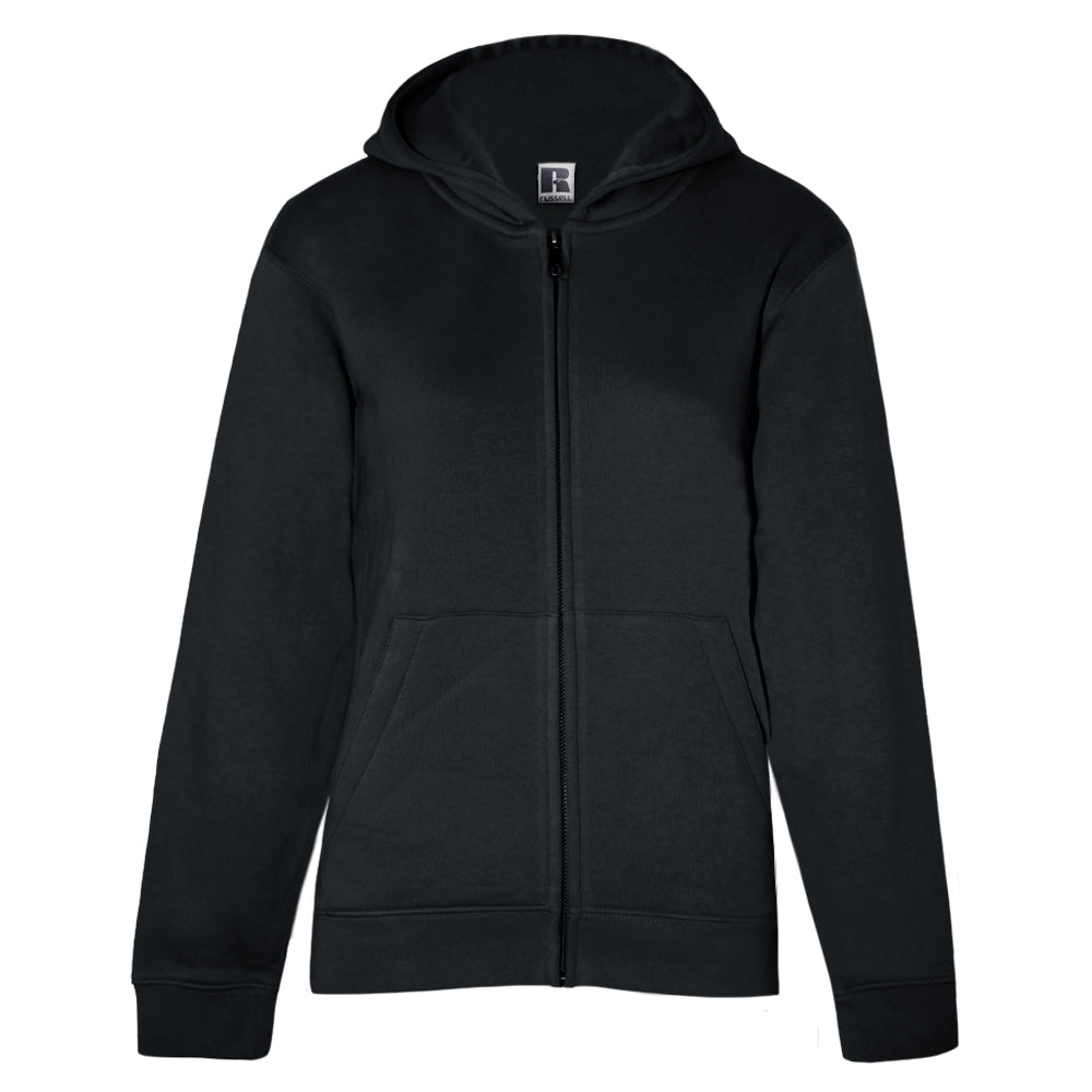 Black - Front - Russell Kids-Childrens Authentic Zip Hooded Sweatshirt