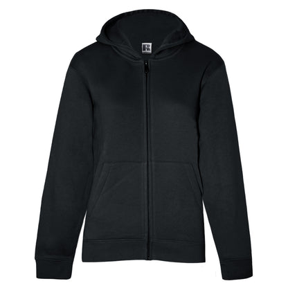 Black - Front - Russell Kids-Childrens Authentic Zip Hooded Sweatshirt
