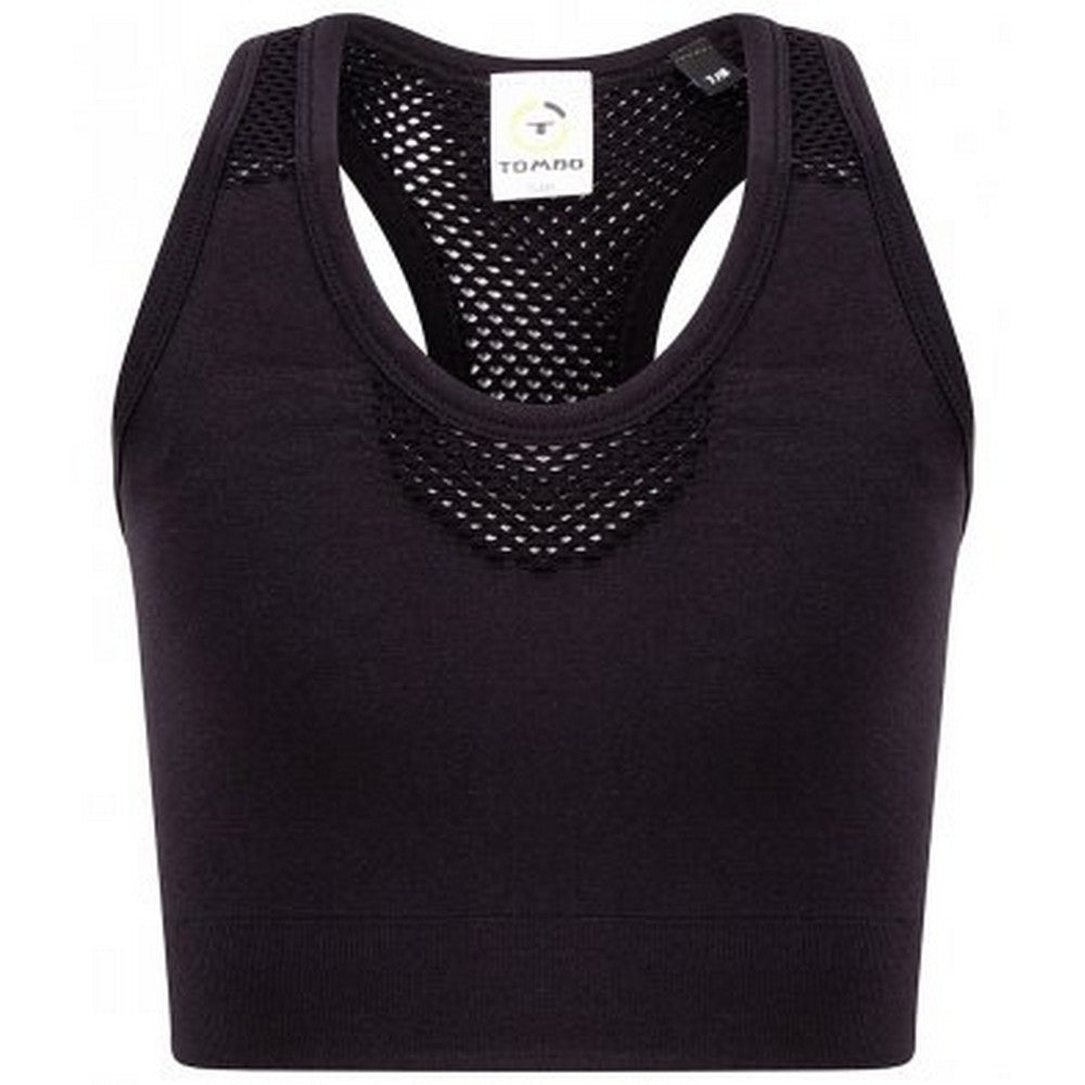 Black - Front - Tombo Kids-Childrens-Girls Seamless Crop Top